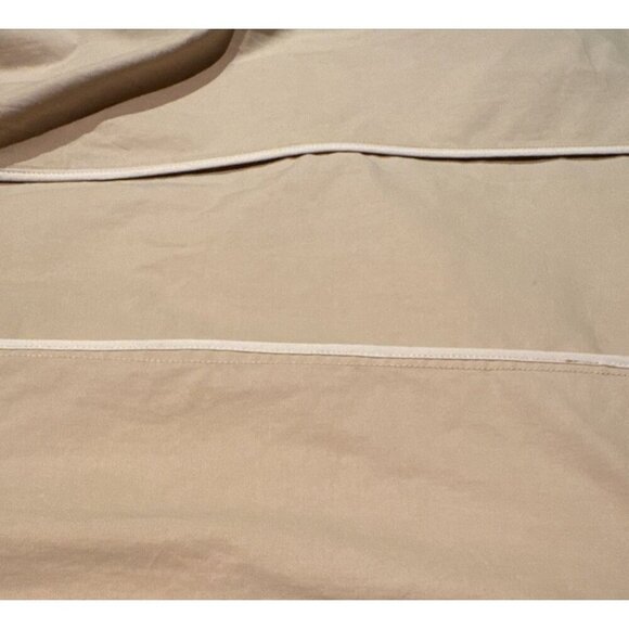 Mirra Masa collared Dress, Beige, Faux leather accent, zip front 100% cotton - Picture 10 of 12